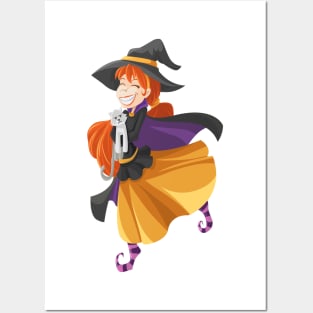 Cartoon Witch Girls Gift Posters and Art